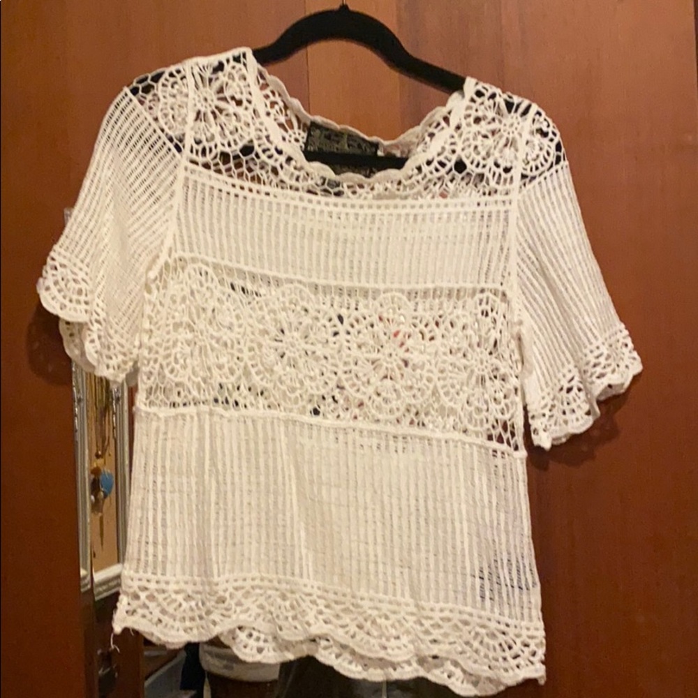 James Coviello crochet top